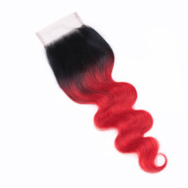 Porcellana capelli vergini umani reali del corpo 1b di Wave 100% della chiusura rossa del pizzo 4x4 a 18 pollici fornitore