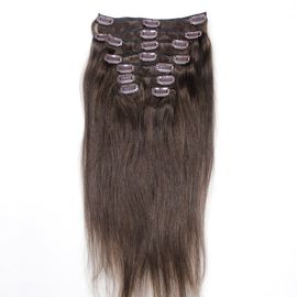 Porcellana La clip brasiliana scura dei capelli umani di colore #2 di Brown nella cuticola di estensioni dei capelli ha allineato 8pcs 120 grammi fornitore