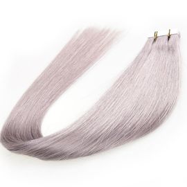 Porcellana Estensioni vergini brasiliane per capelli sottili, colore grigio dei capelli del nastro dell'unità di elaborazione della colla fornitore
