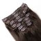 La clip brasiliana scura dei capelli umani di colore #2 di Brown nella cuticola di estensioni dei capelli ha allineato 8pcs 120 grammi fornitore