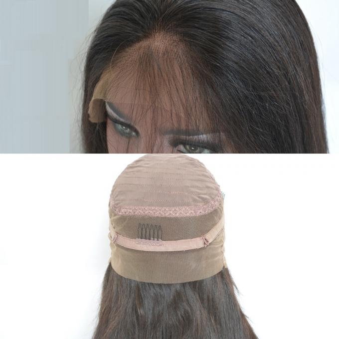 Parrucche piene brasiliane del pizzo dei capelli umani di 100%, colore nero sembrante naturale delle parrucche dei capelli umani