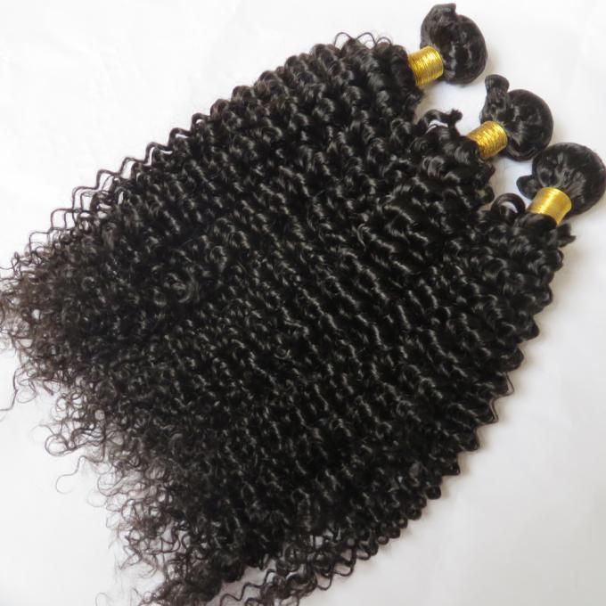 I capelli brasiliani puri ricci crespi di afro vergine umano non trattato dei capelli impacchettano il colore naturale