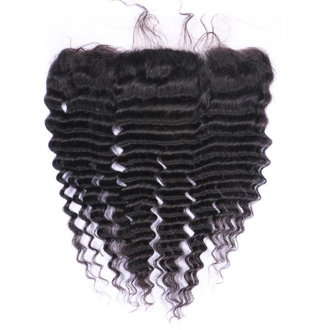 Chiusura riccia vergine profonda del frontale del pizzo delle parrucche 13x4 della parte anteriore del pizzo dei capelli umani di Wave