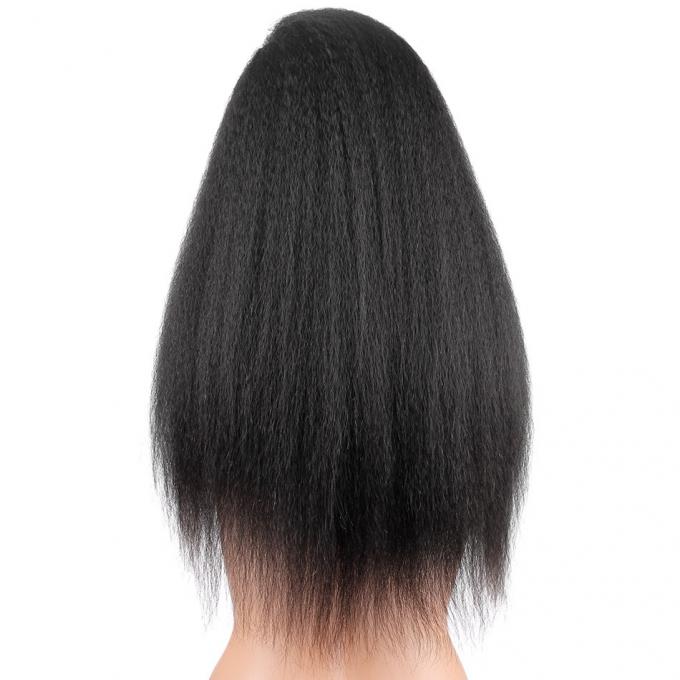 Diritti crespi di Yaki dei capelli della parte anteriore del pizzo delle parrucche vergini crude dei capelli umani lisciano e lustro
