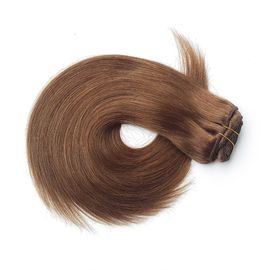 Porcellana Clip di trama delle cuticole della macchina vergine peruviana brasiliana piena dei capelli umani nel colore di Brown di estensione dei capelli fornitore