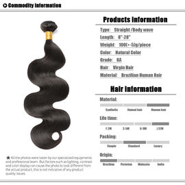 Capelli vergini brasiliani dei capelli di Peruivian, pacchi brasiliani dei capelli di Wave del corpo fornitore