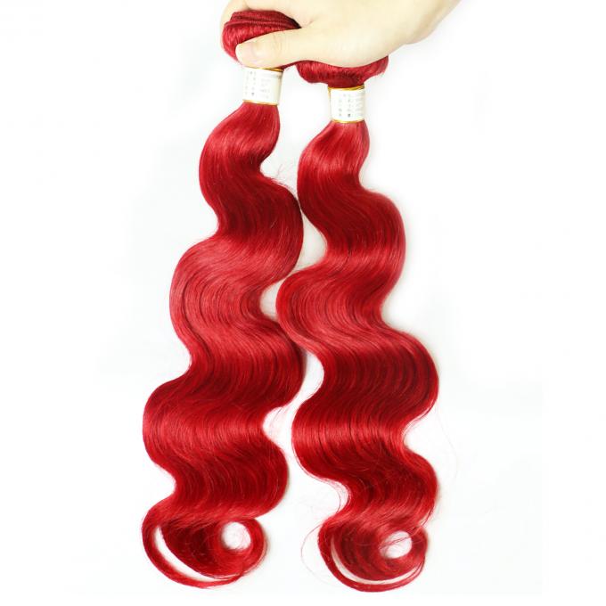 Capelli umani vergini peruviani 12" dei capelli brasiliani di Wave del corpo di colore rosso a 26" nessuno spargimento